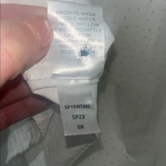 White Casual Button Down Shirt with Short Sleeves - Picture 7 of 7